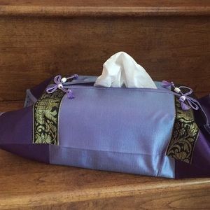 Tissue box cover made from Thai silk